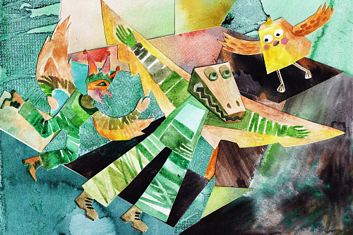 Фантазия художника Марии Синегубкиной на тему спектакля «Что случилось с крокодилом?» «Крымского академического театра кукол»
