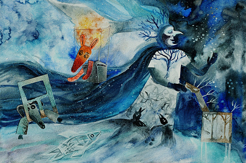 Фантазия художника Марии Синегубкиной на тему спектакля «Удивительная лошадь», Ханты-Мансийского театра кукол